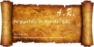 Argyelán Renátó névjegykártya